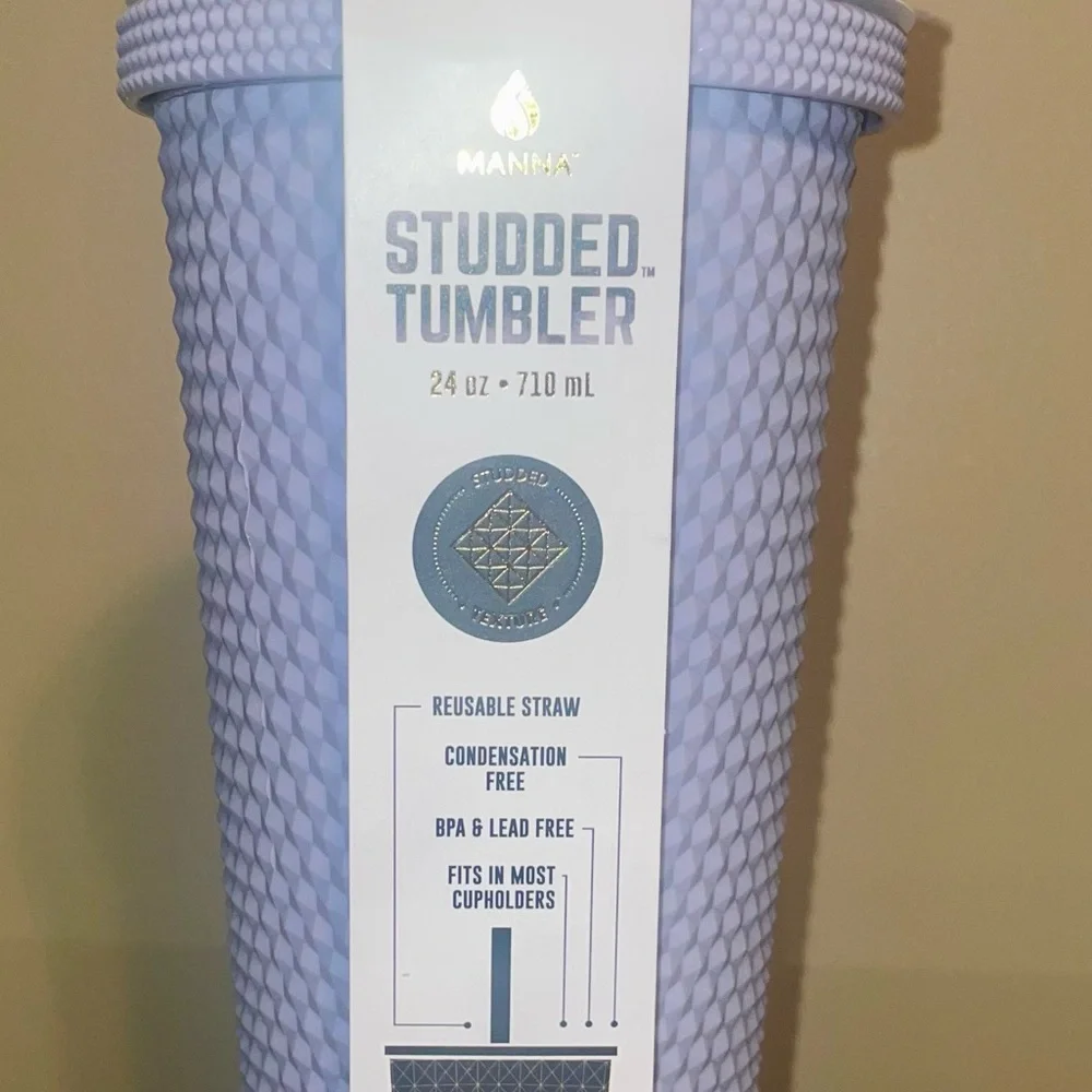 Manna Studded Tumbler with Straw 💜 - Picture 3 of 4